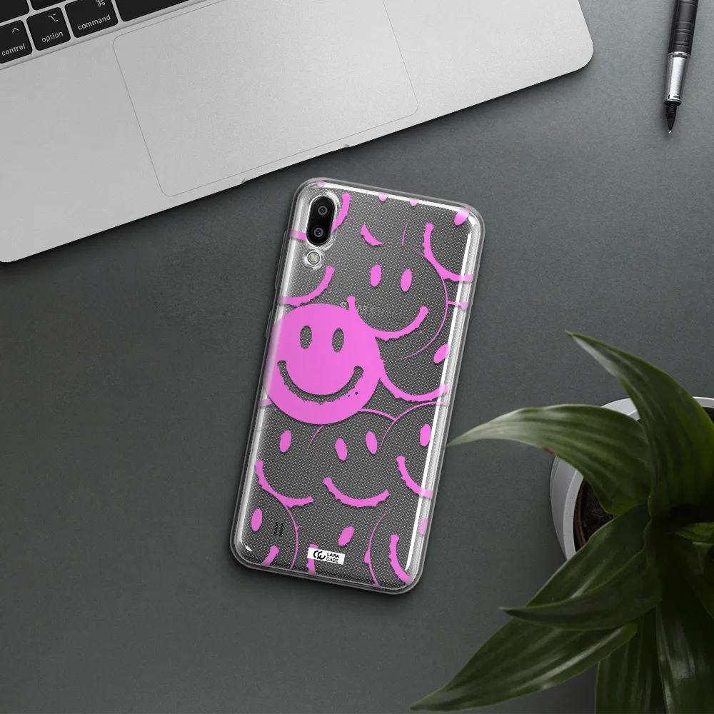 Smile Purple Samsung M10 Clear TPU Case