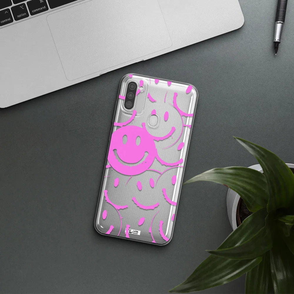 Smile Purple Samsung M11 Clear TPU Case