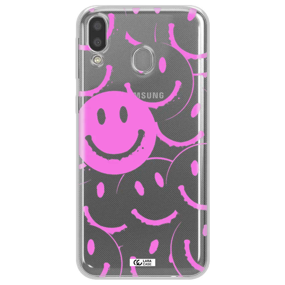 Smile Purple Samsung M20 Clear TPU Case