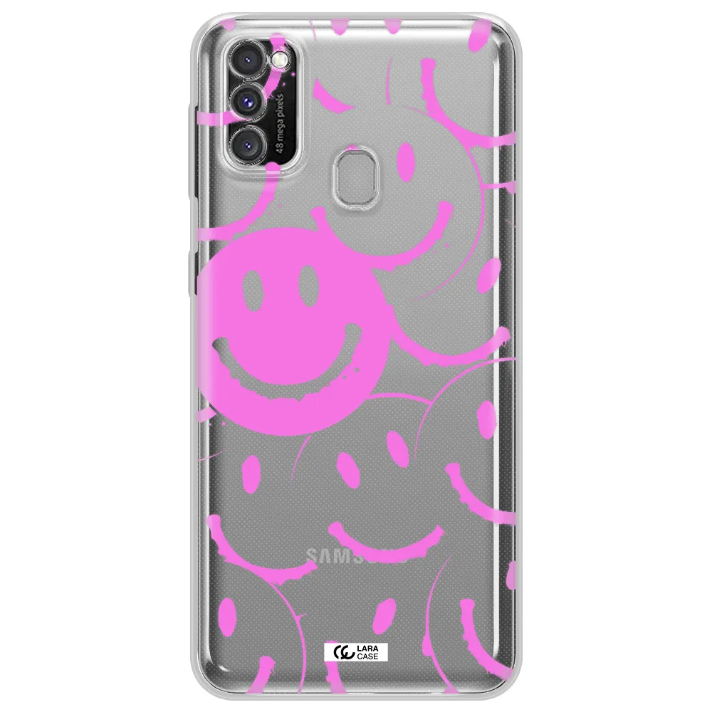 Smile Purple Samsung M30S Clear TPU Case