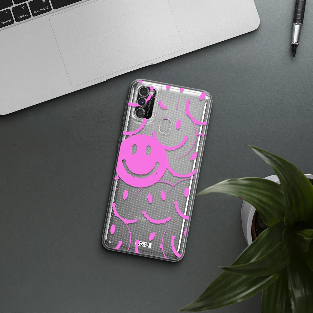Smile Purple Samsung M30S Clear TPU Case