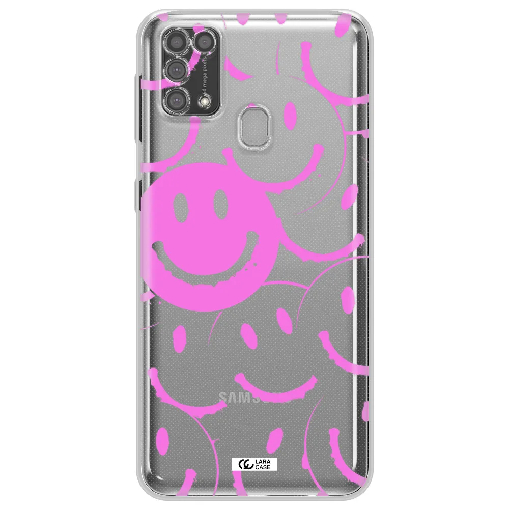 Smile Purple Samsung M31 Clear TPU Case