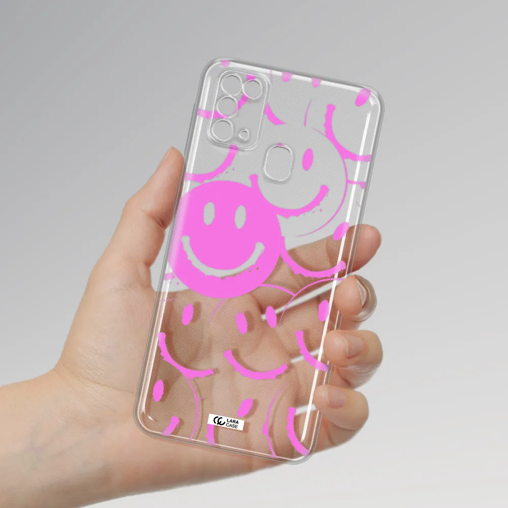 Smile Purple Samsung M31 Clear TPU Case