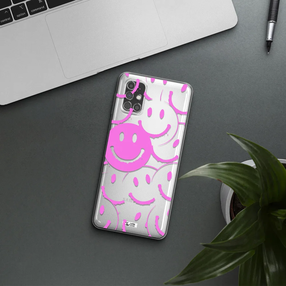 Smile Purple Samsung M31S Clear TPU Case