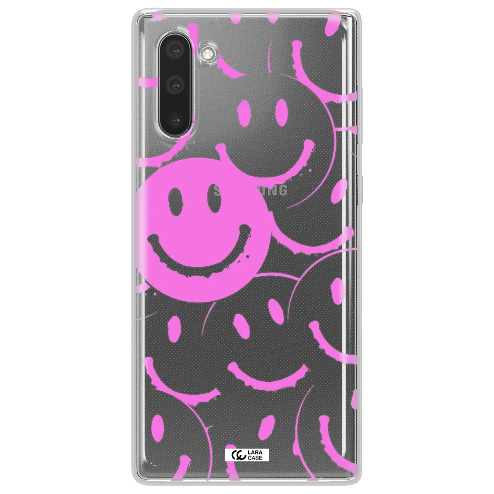 Smile Purple Samsung Note 10 Clear TPU Case
