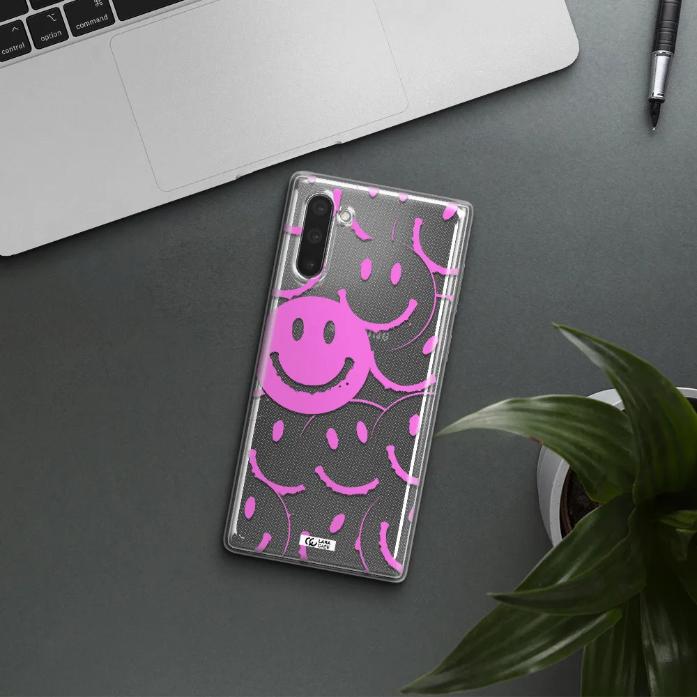 Smile Purple Samsung Note 10 Clear TPU Case