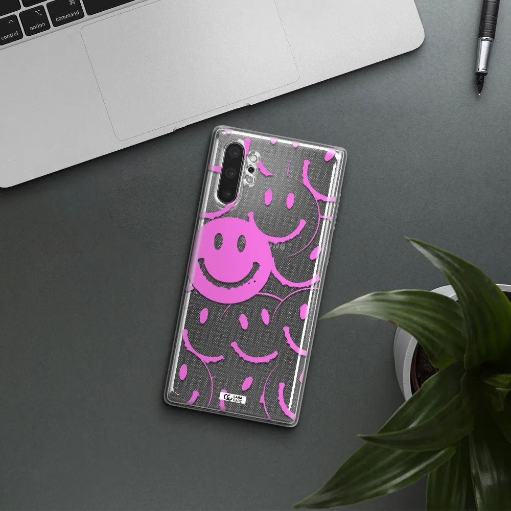 Smile Purple Samsung Note 10 Plus Clear TPU Case