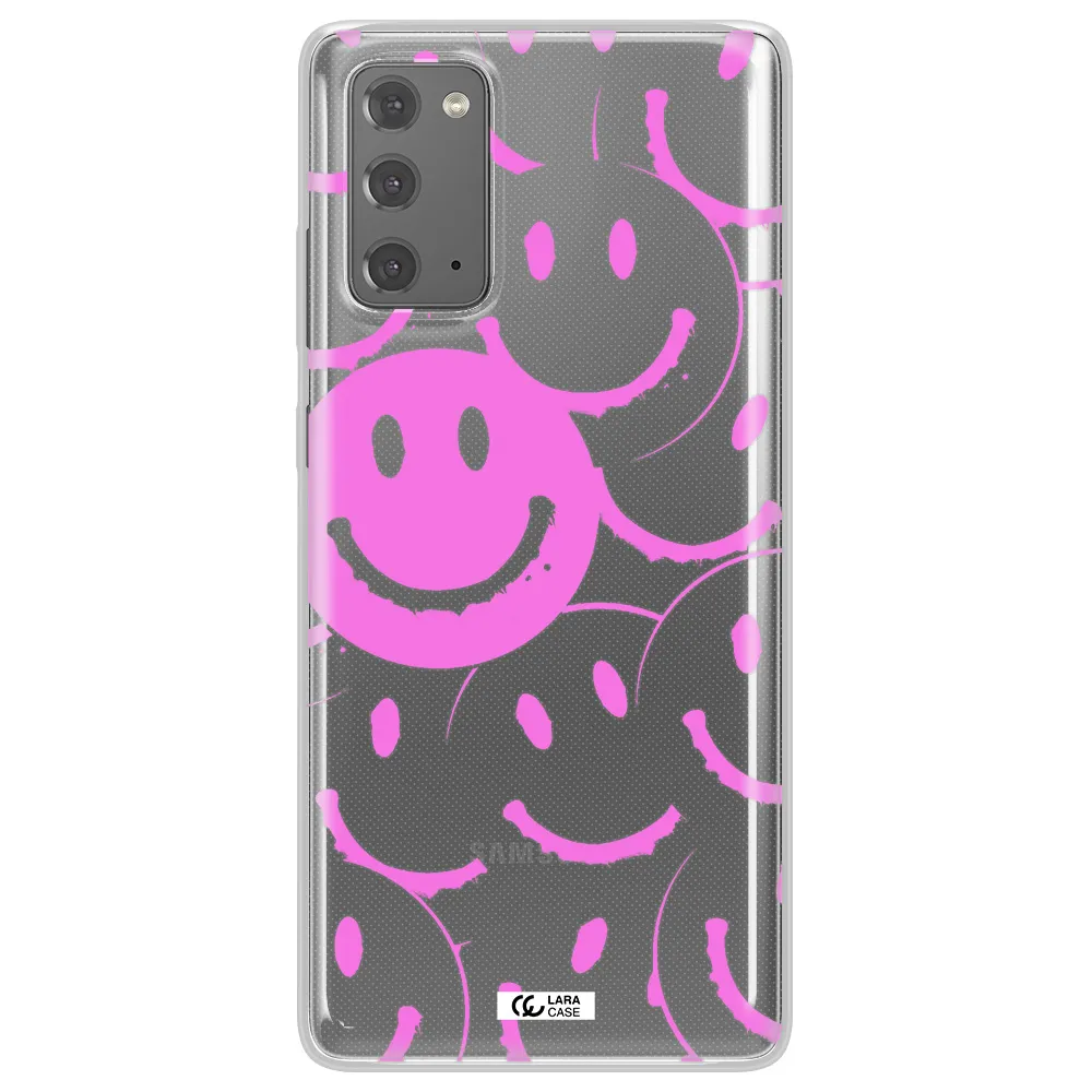 Smile Purple Samsung Note 20 Clear TPU Case
