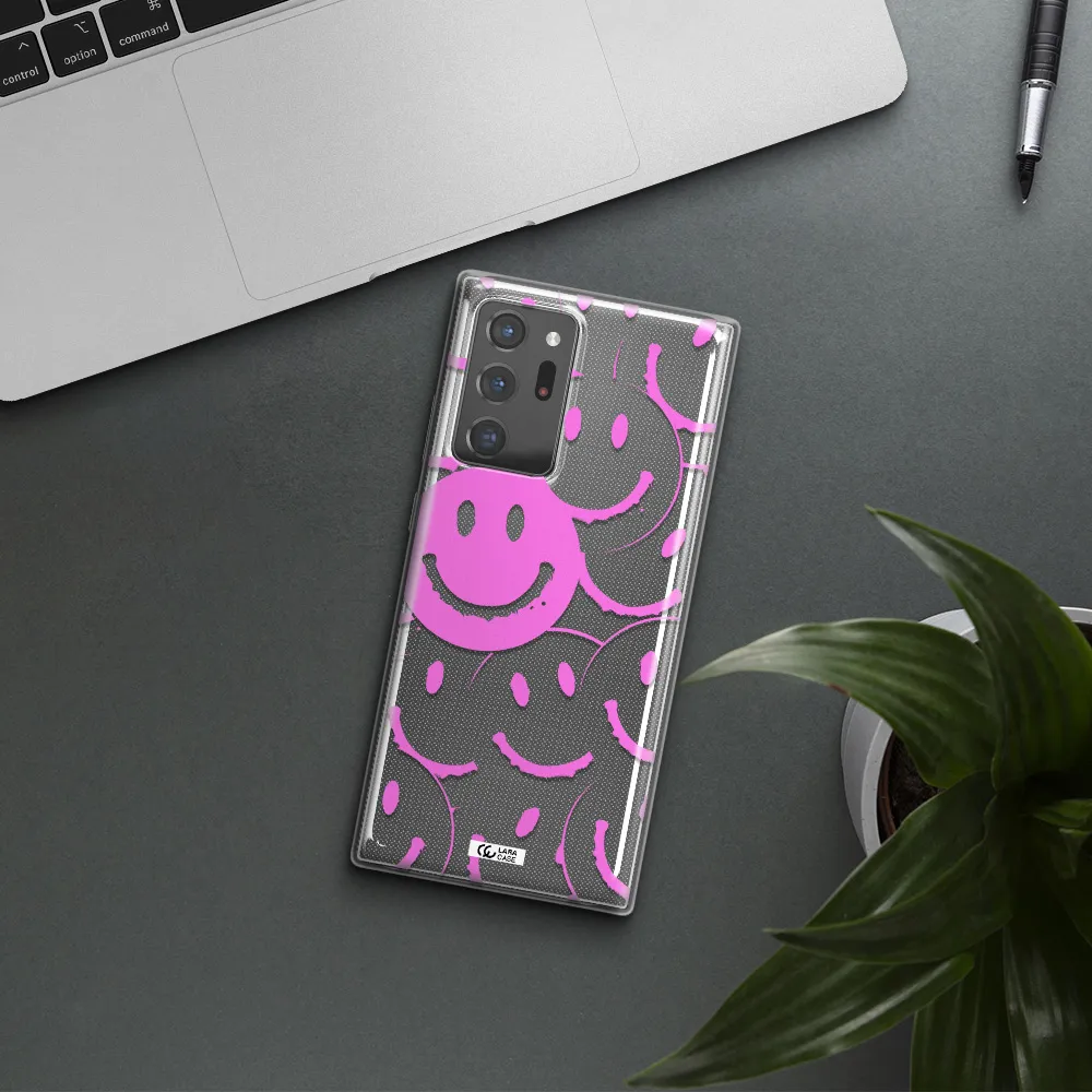 Smile Purple Samsung Note 20 Ultra Clear TPU Case