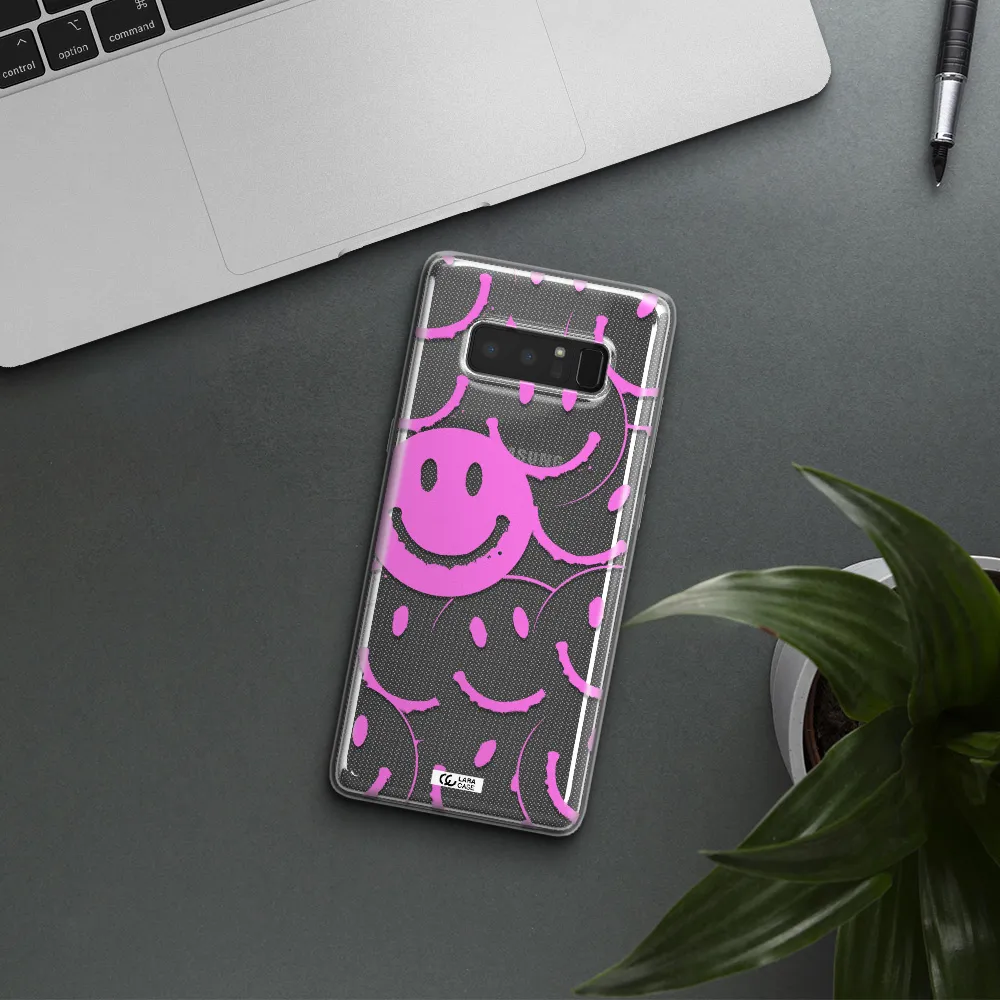 Smile Purple Samsung Note 8 Clear TPU Case
