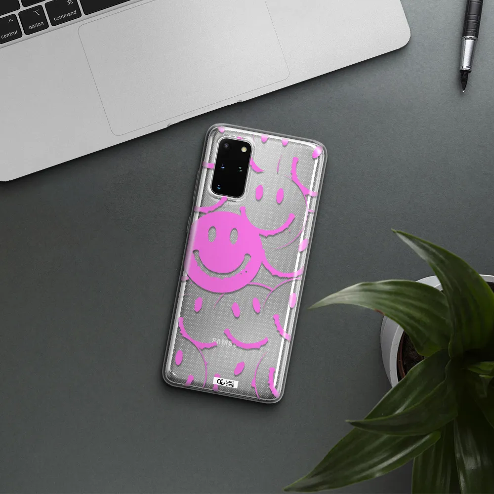 Smile Purple Samsung S 20 Plus Clear TPU Case