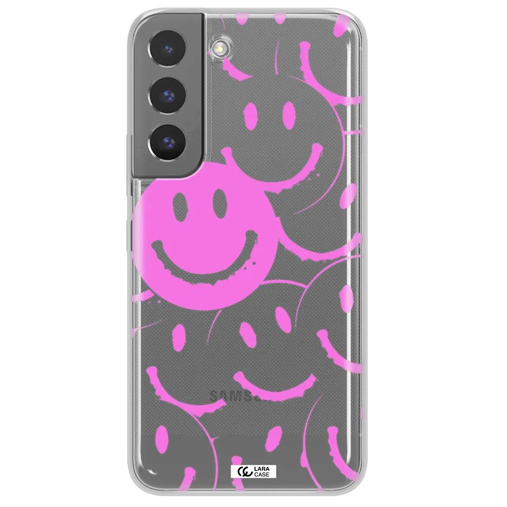 Smile Purple Samsung S 22 Clear TPU Case