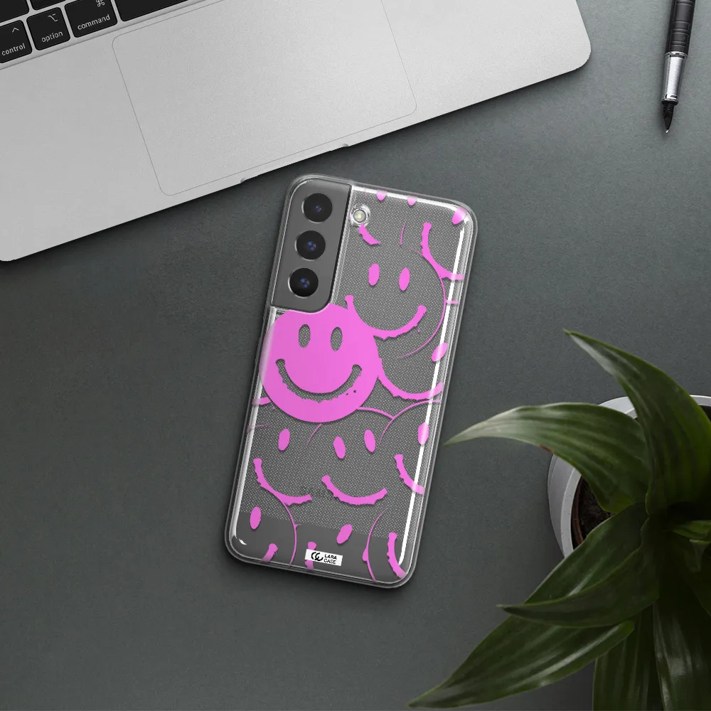 Smile Purple Samsung S 22 Clear TPU Case