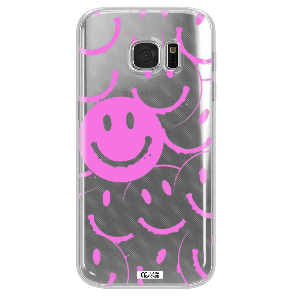 Smile Purple Samsung S 7 Clear TPU Case