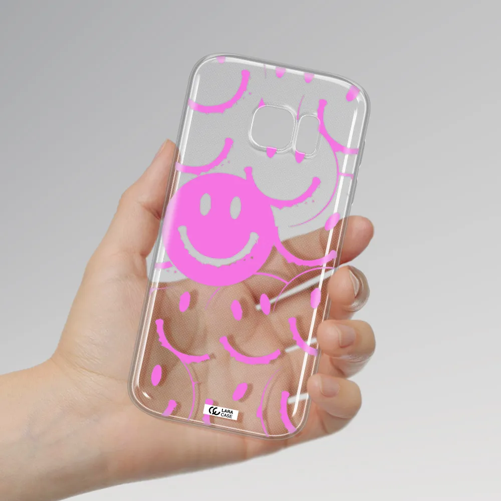 Smile Purple Samsung S 7 Clear TPU Case