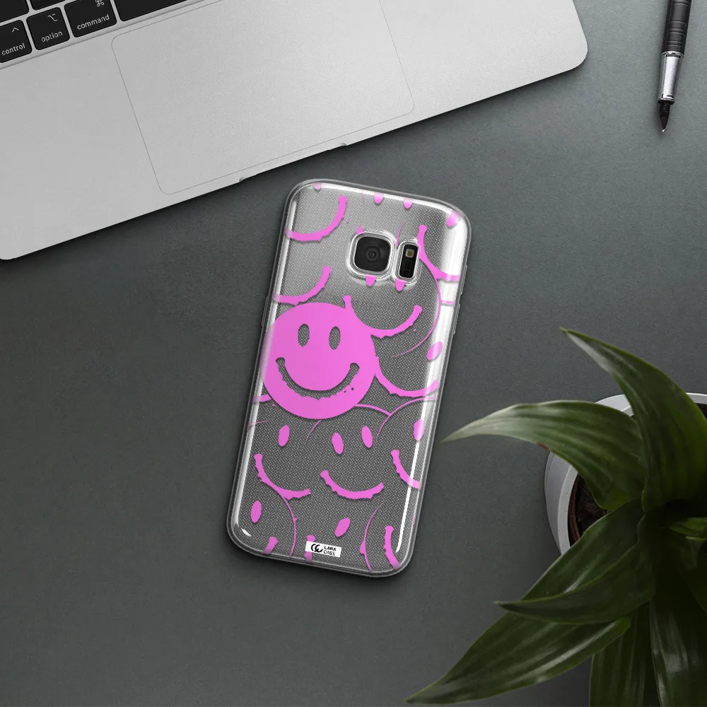 Smile Purple Samsung S 7 Clear TPU Case