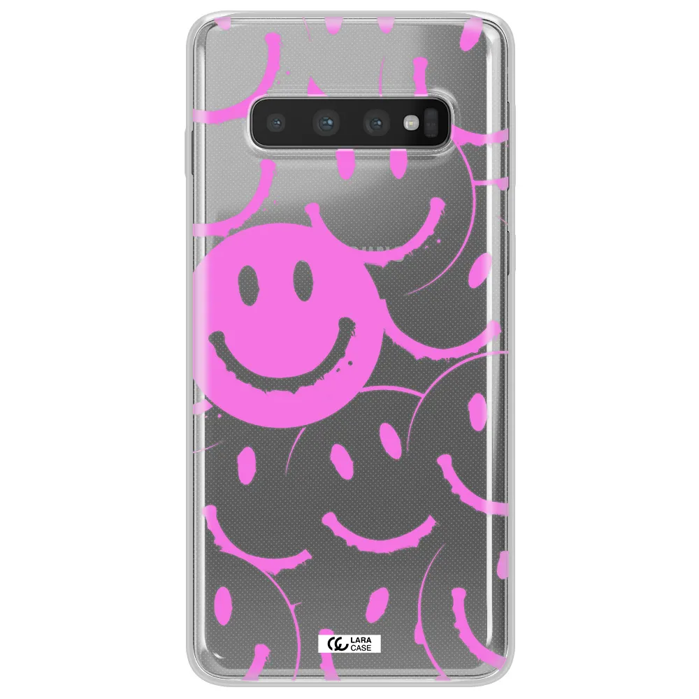 Smile Purple Samsung S10 Clear TPU Case