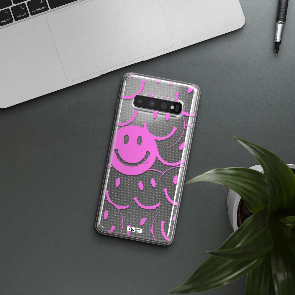 Smile Purple Samsung S10 Plus Clear TPU Case