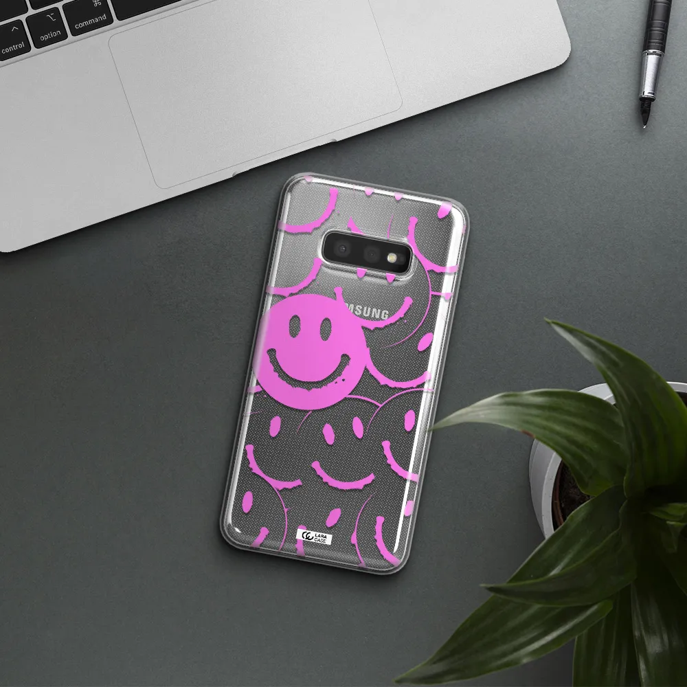 Smile Purple Samsung S10e Clear TPU Case
