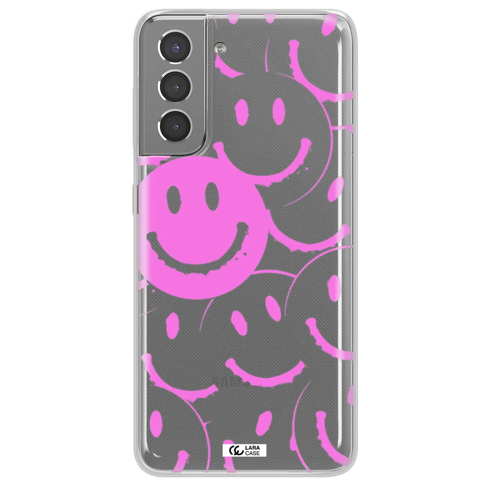 Smile Purple Samsung S21 Plus Clear TPU Case