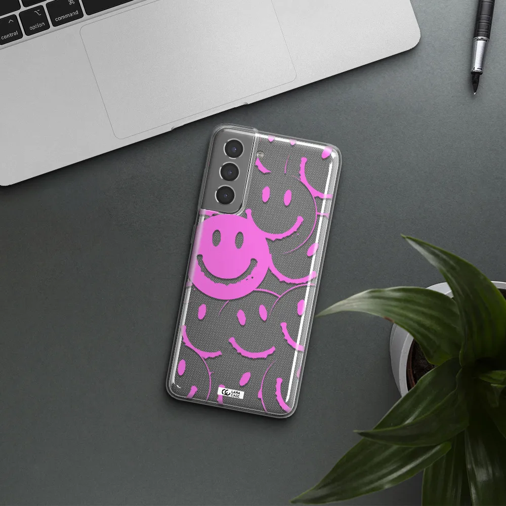Smile Purple Samsung S21 Plus Clear TPU Case