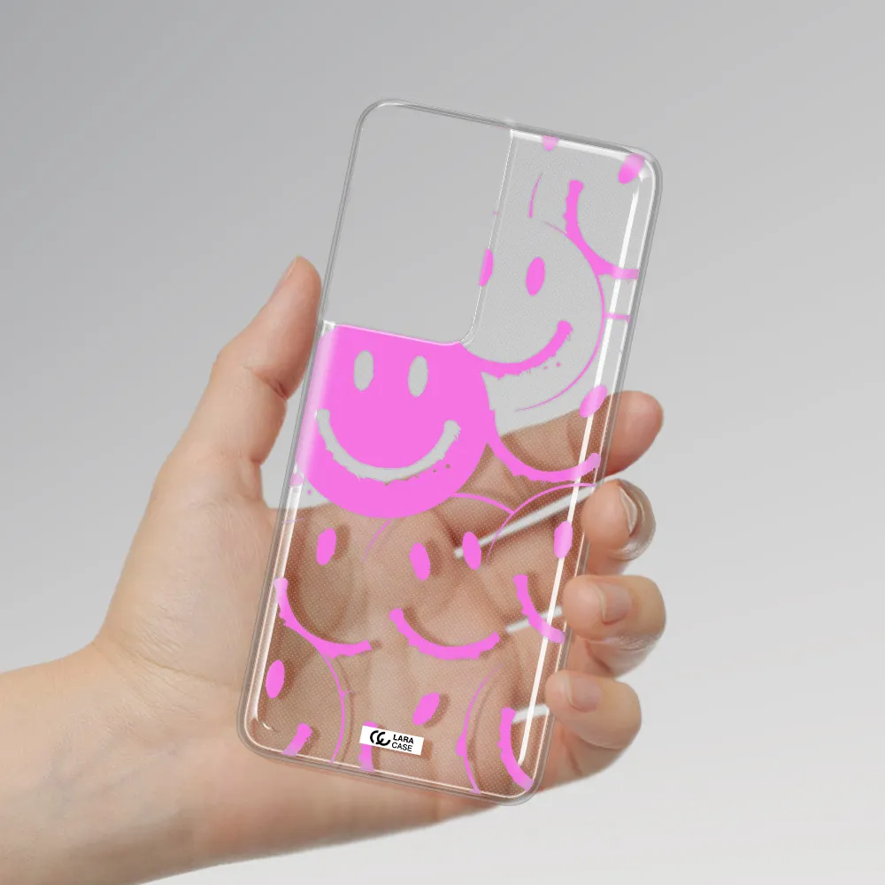 Smile Purple Samsung S21 Ultra Clear TPU Case