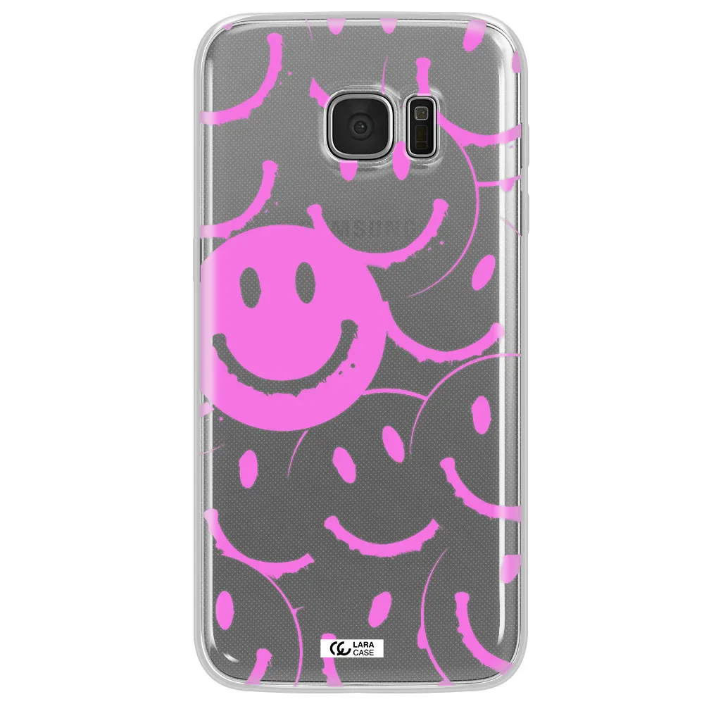 Smile Purple Samsung S7 Edge Clear TPU Case