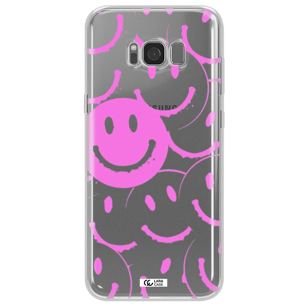 Smile Purple Samsung S8 Clear TPU Case