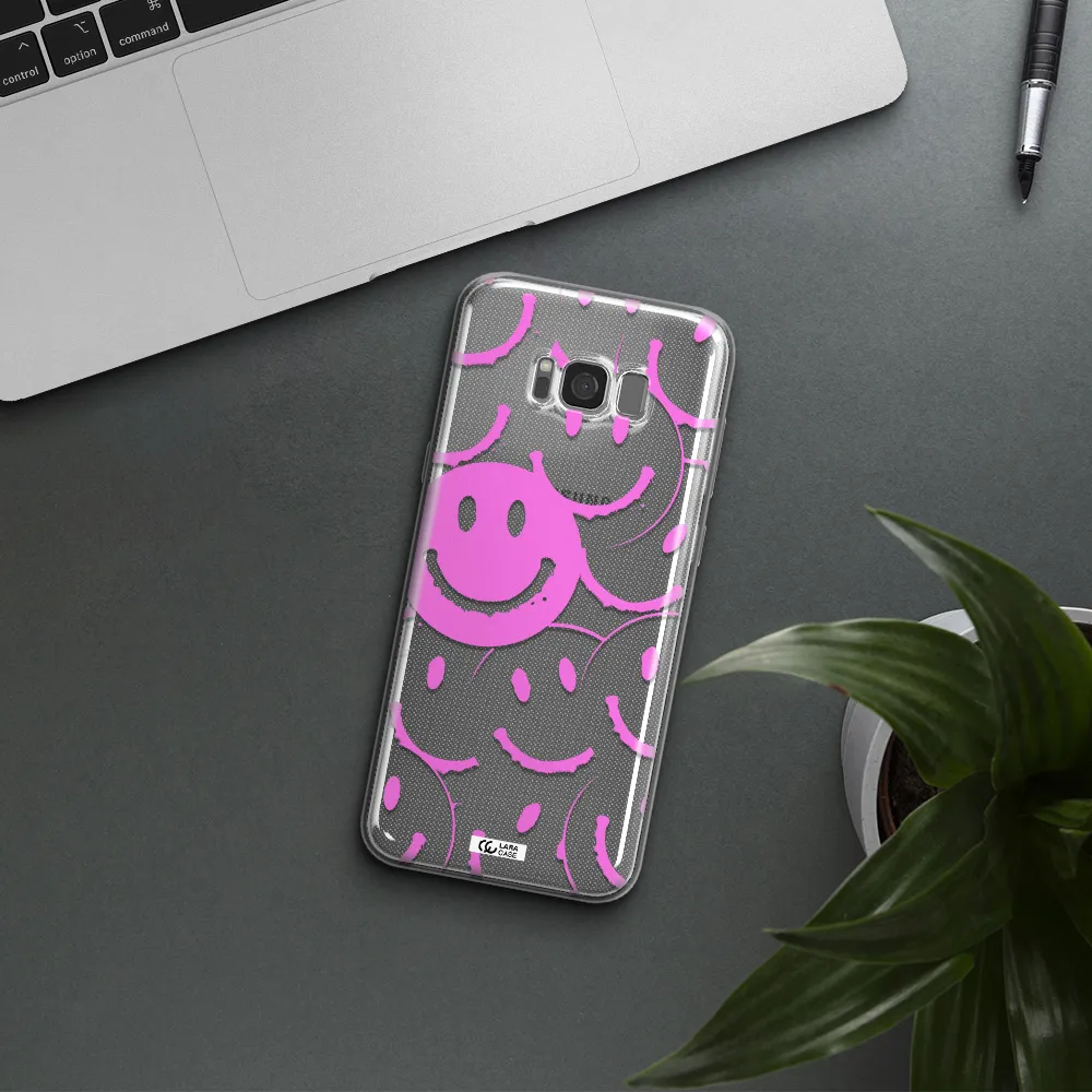 Smile Purple Samsung S8 Clear TPU Case