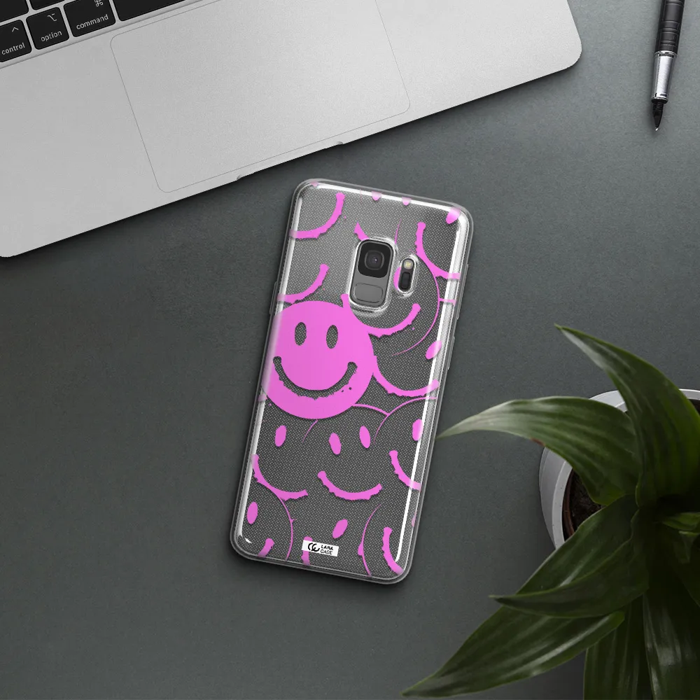 Smile Purple Samsung S9 Clear TPU Case