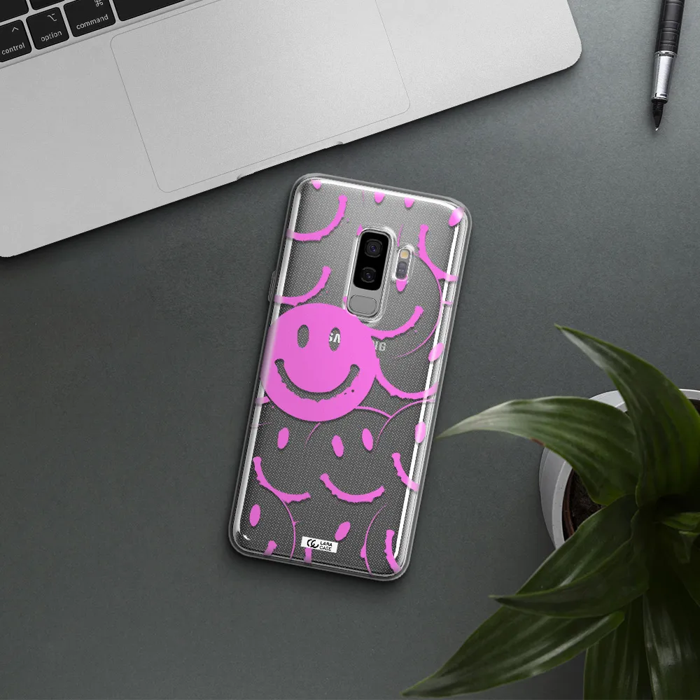 Smile Purple Samsung S9 Plus Clear TPU Case