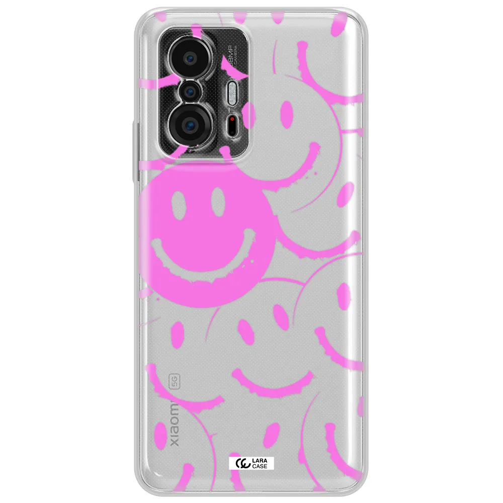 Smile Purple Xiaomi 11T Clear Tpu Case