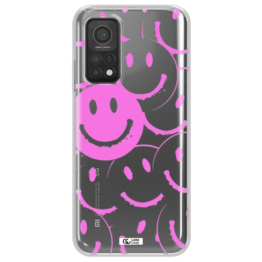 Smile Purple Xiaomi Mi 10T Clear TPU Case