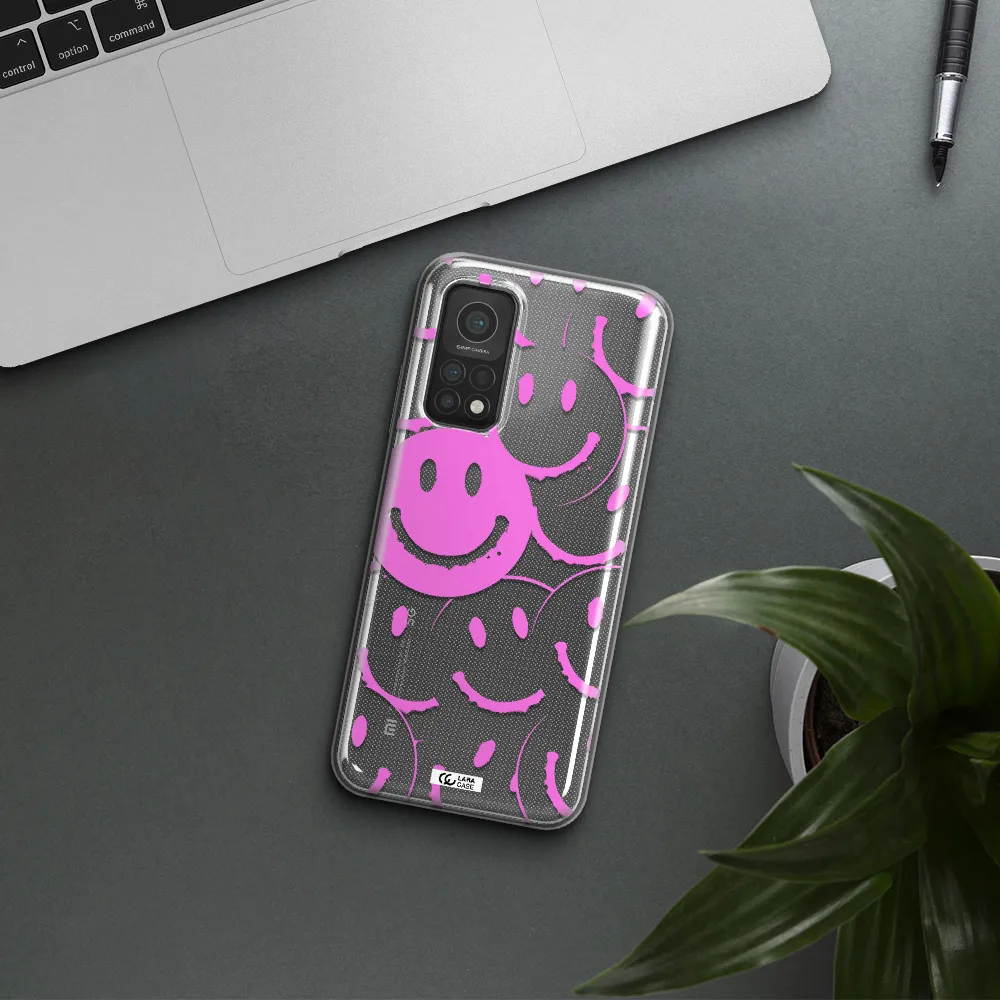 Smile Purple Xiaomi Mi 10T Clear TPU Case