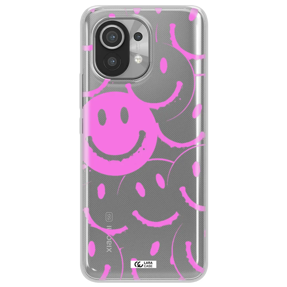 Smile Purple Xiaomi Mi 11 Clear TPU Case