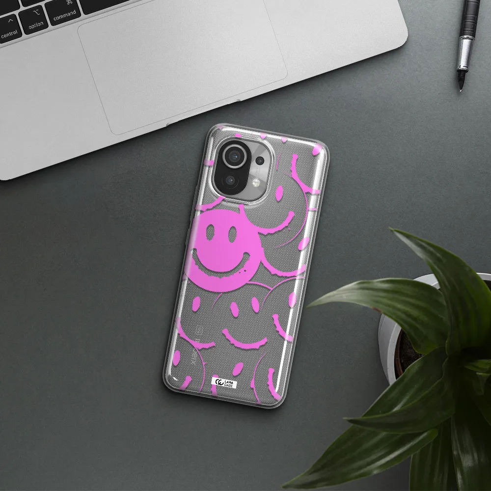 Smile Purple Xiaomi Mi 11 Clear TPU Case