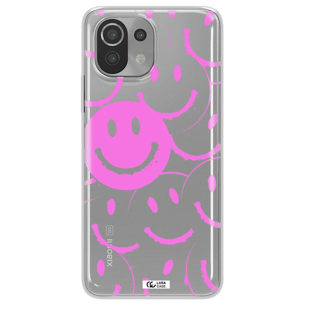Smile Purple Xiaomi Mi 11 Lite Clear TPU Case