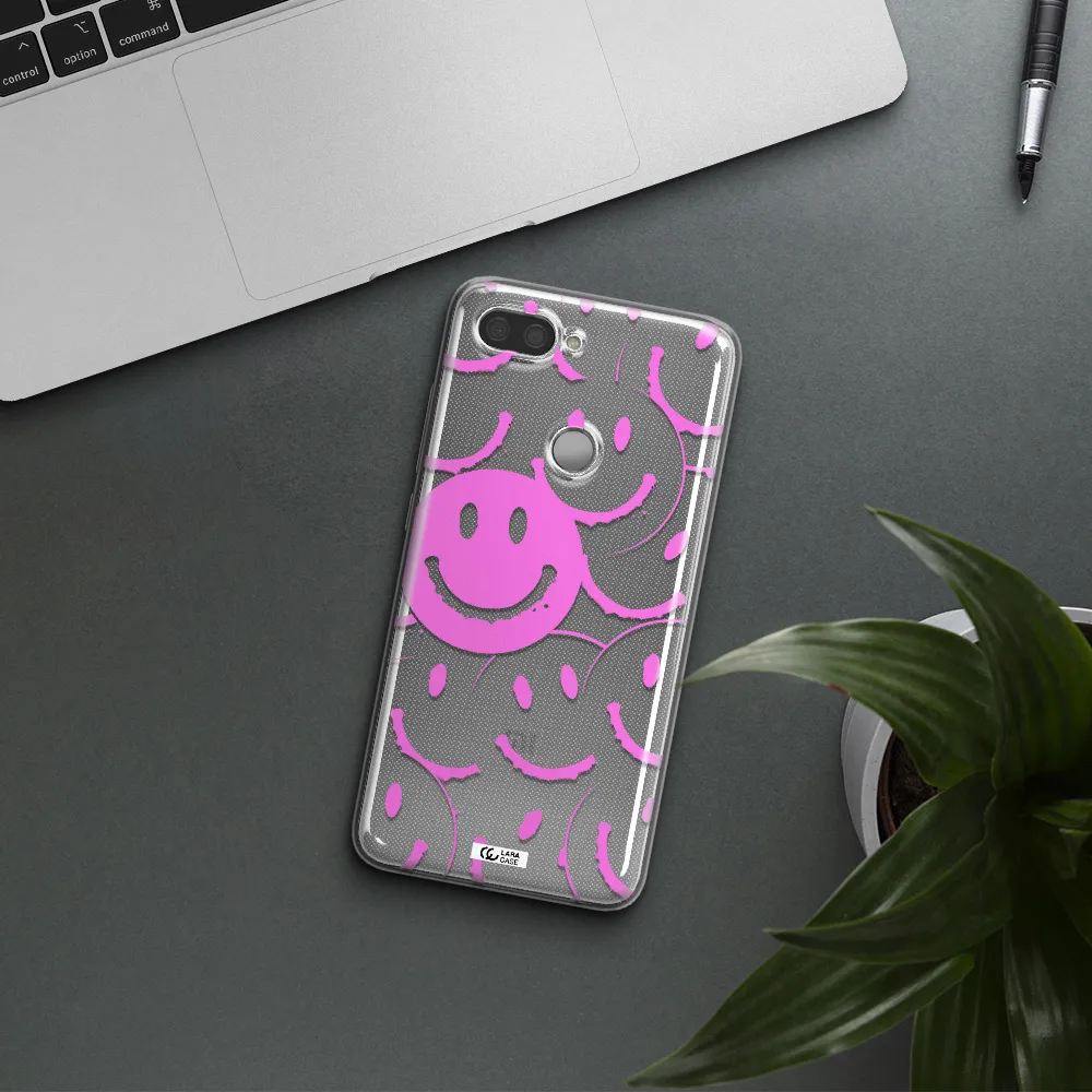 Smile Purple Xiaomi Mi 8 Lite Clear TPU Case