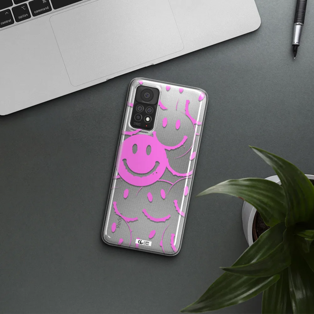 Smile Purple Xiaomi Note 11 Pro Clear TPU Case