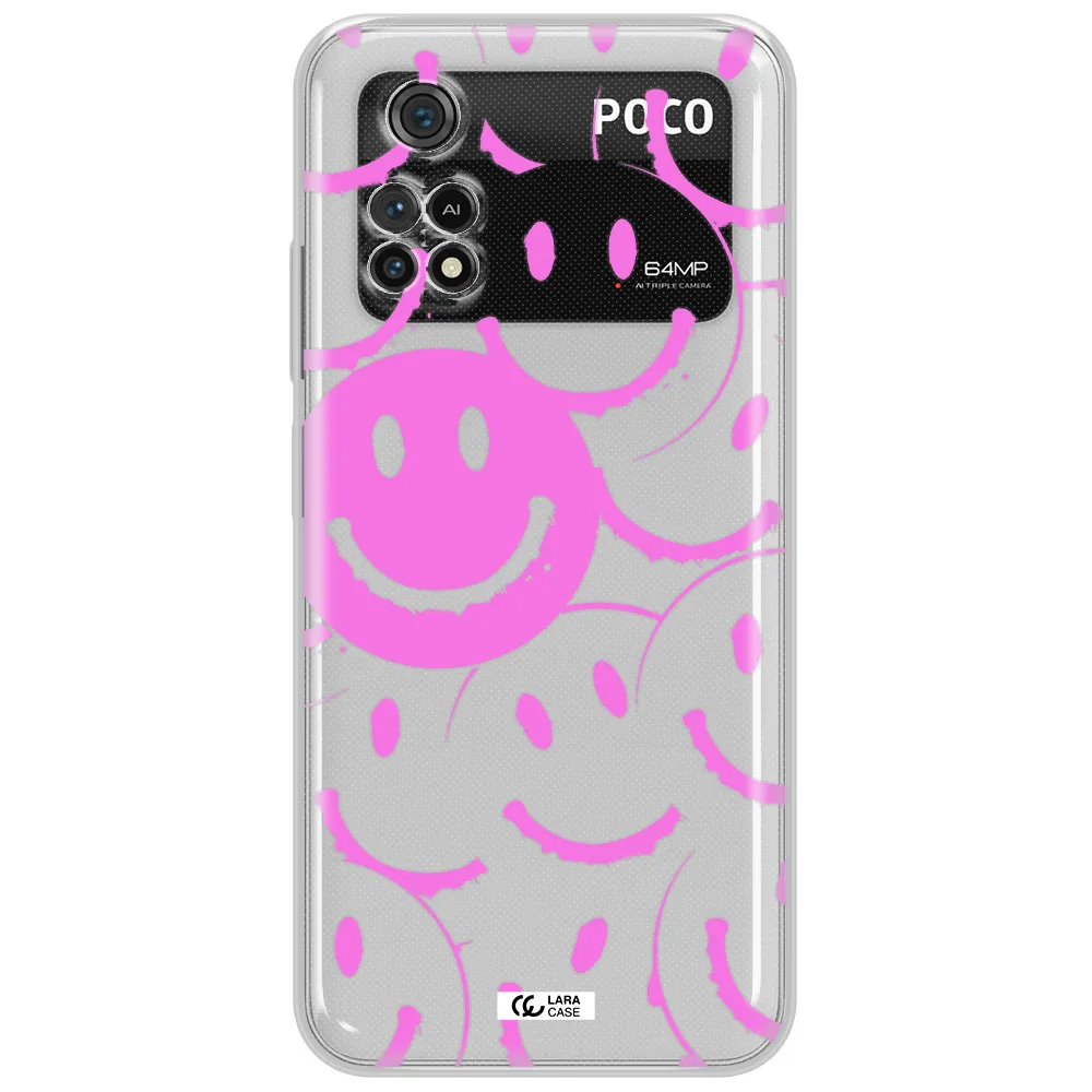 Smile Purple Xiaomi Poco M4 Pro 4G Clear Tpu Case