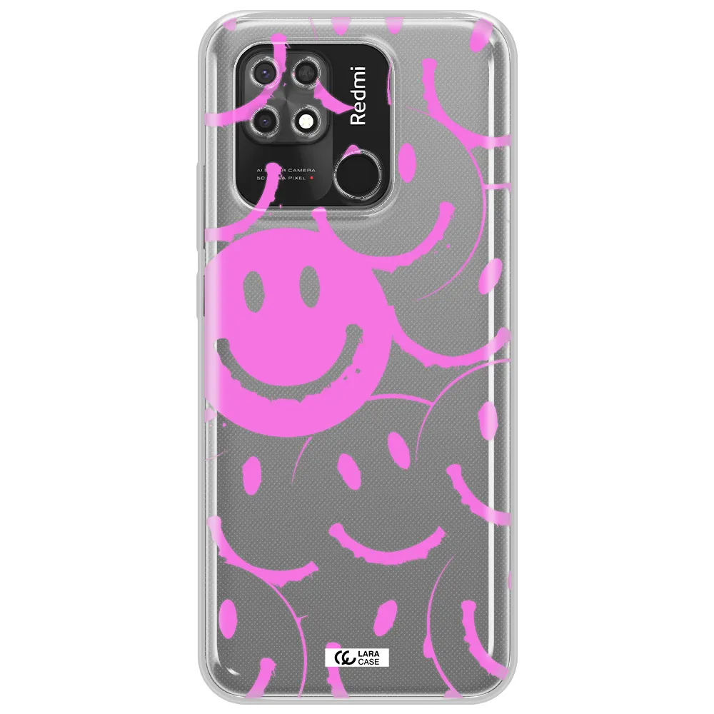 Smile Purple Xiaomi Redmi 10C Clear TPU Case