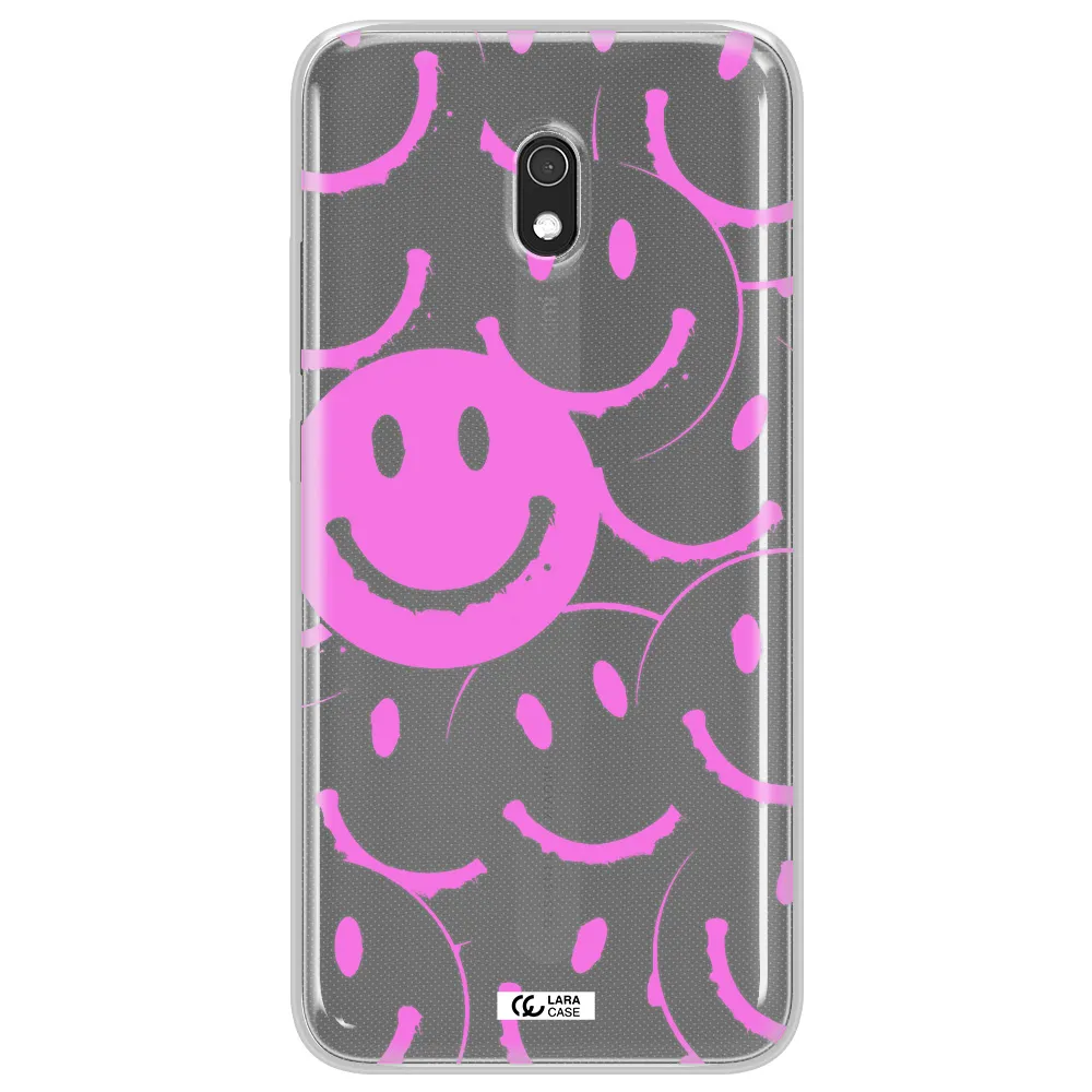 Smile Purple Xiaomi Redmi 8A Clear TPU Case