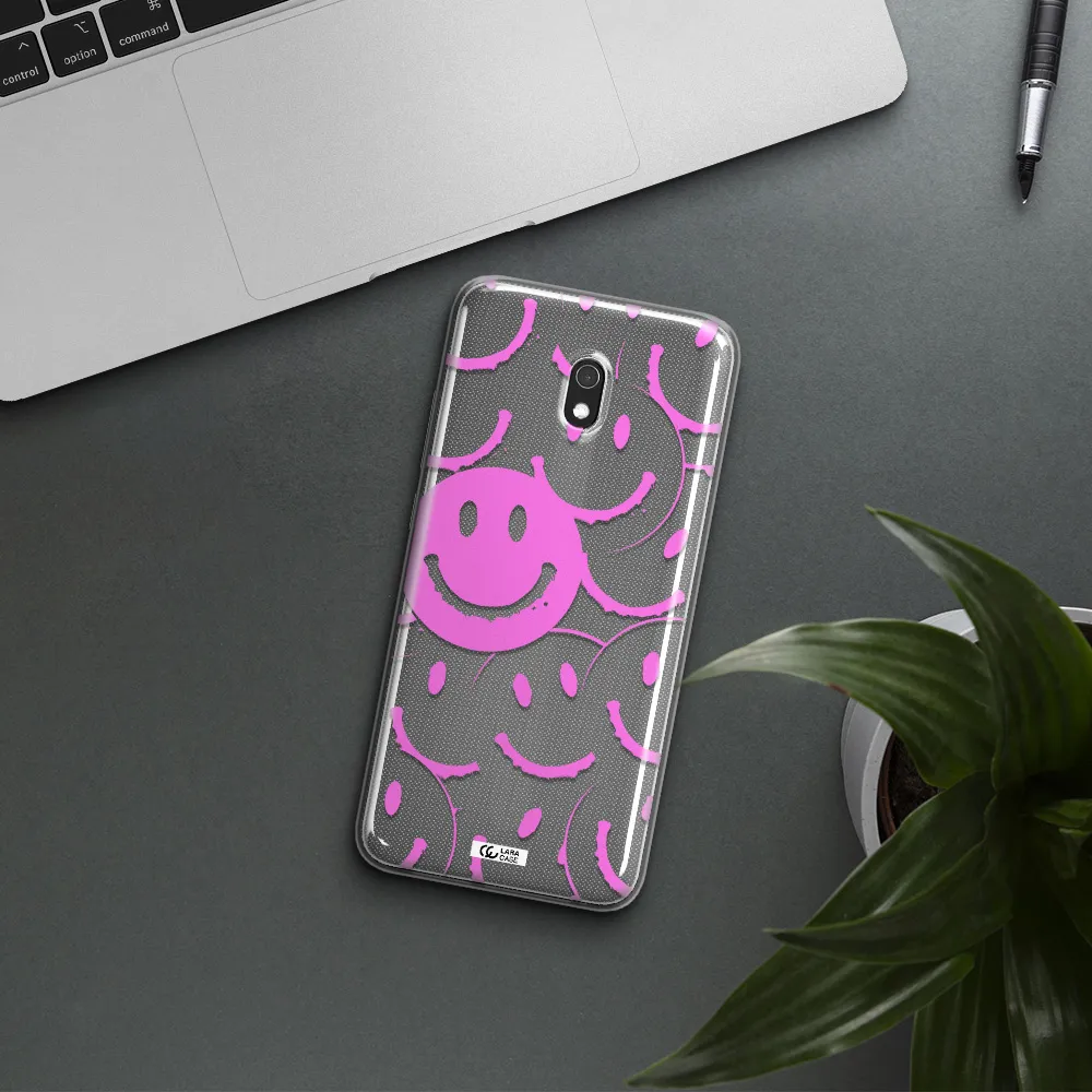 Smile Purple Xiaomi Redmi 8A Clear TPU Case