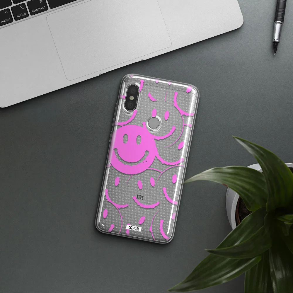 Smile Purple Xiaomi Redmi Note 6 Pro Clear TPU Case