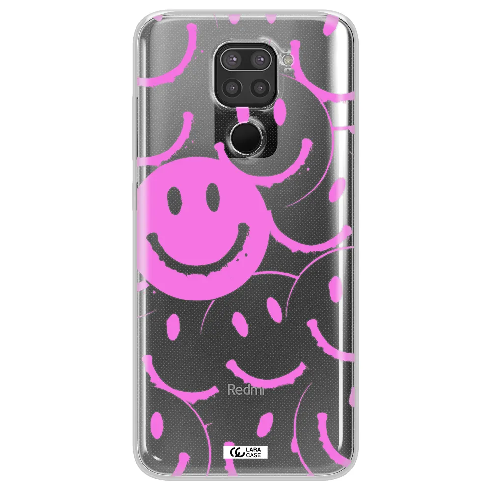 Smile Purple Xiaomi Redmi Note 9 Clear TPU Case