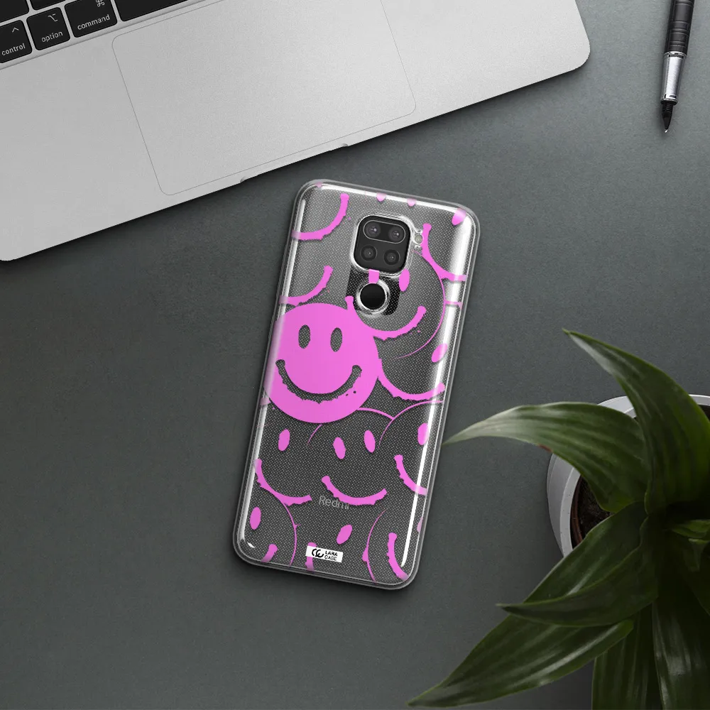 Smile Purple Xiaomi Redmi Note 9 Clear TPU Case