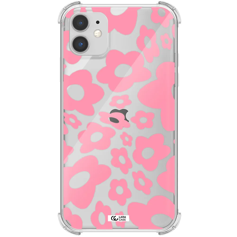 Five Petal Pink Flower Apple iPhone 11 Clear PC Case