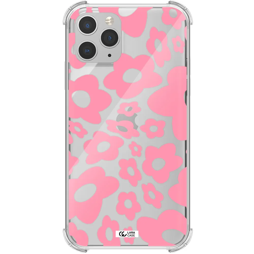 Five Petal Pink Flower Apple iPhone 11 pro Clear PC Case