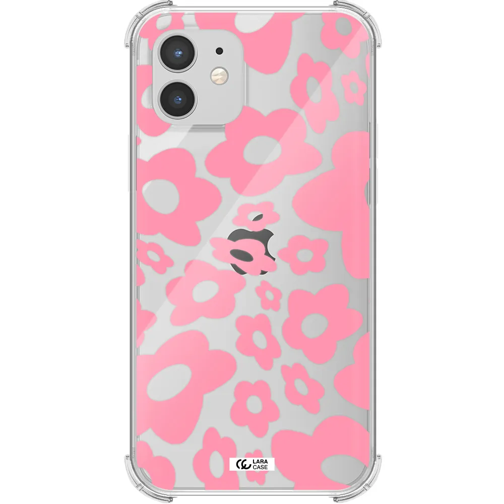 Five Petal Pink Flower Apple iPhone 12 mini Clear PC Case