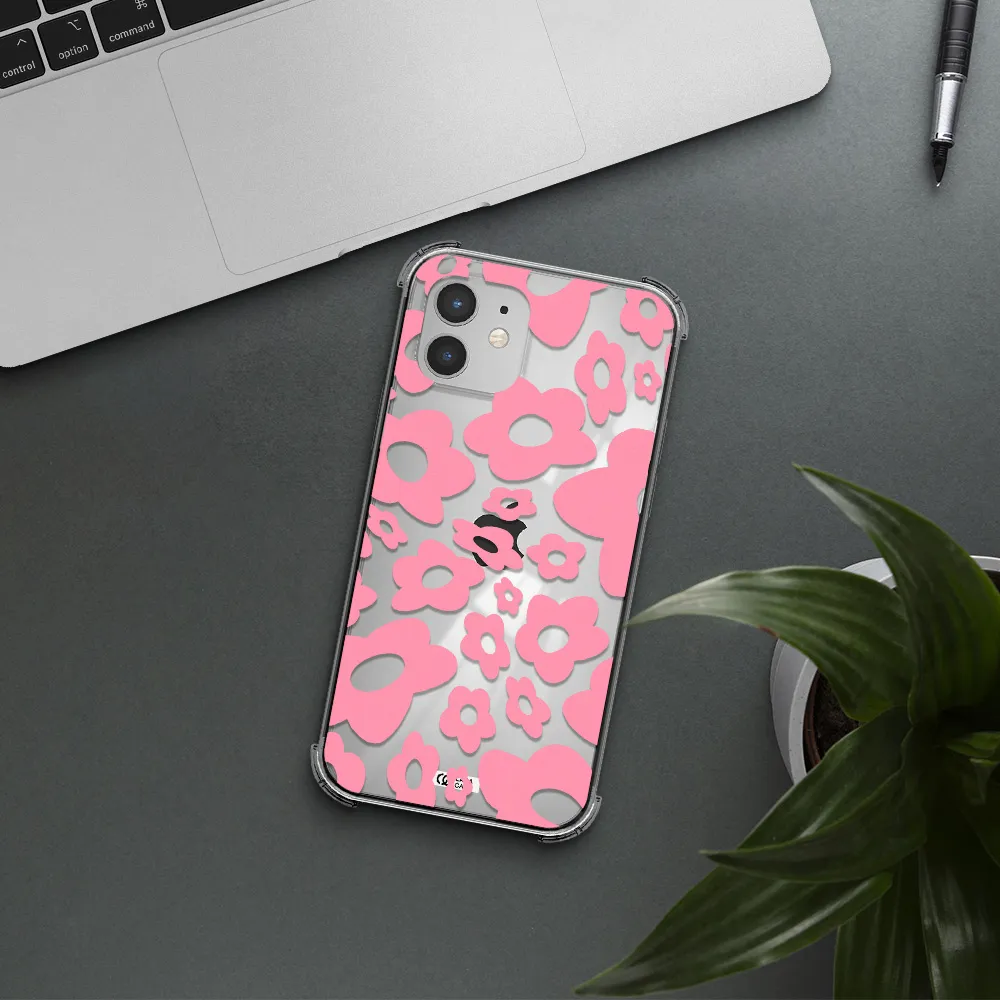 Five Petal Pink Flower Apple iPhone 12 mini Clear PC Case